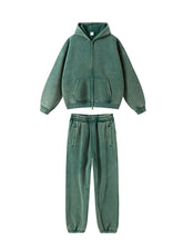 Unisex Batik Cotton Zip Fly Hoodie and Pants Suit