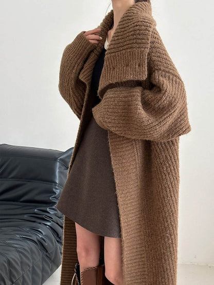 Women's Light Fluffy Long Knit Wool Cardigan