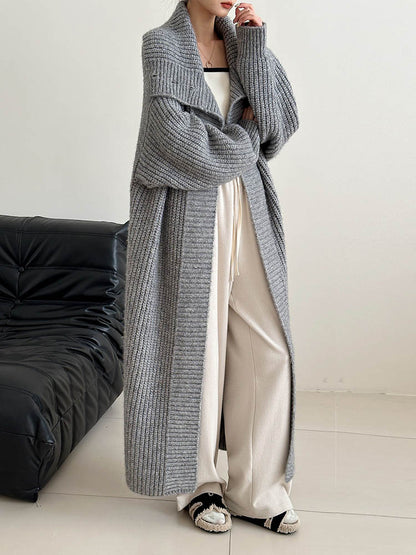 Women's Light Fluffy Long Knit Wool Cardigan