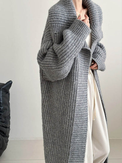 Women's Light Fluffy Long Knit Wool Cardigan