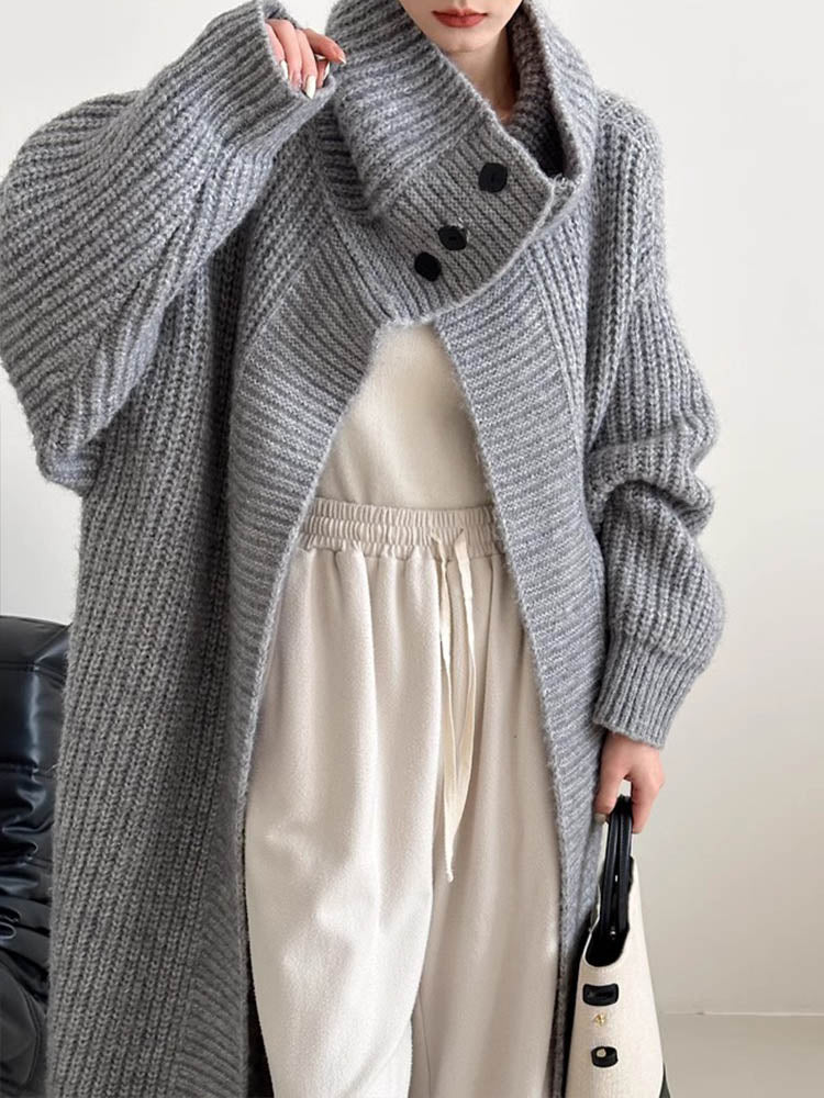 Women's Light Fluffy Long Knit Wool Cardigan