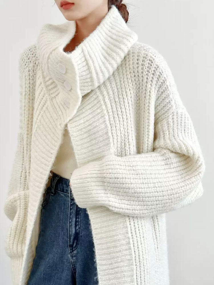 Women's Light Fluffy Long Knit Wool Cardigan