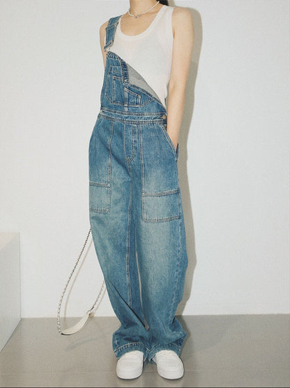 Women's Rlaxed Fit Denim Overalls