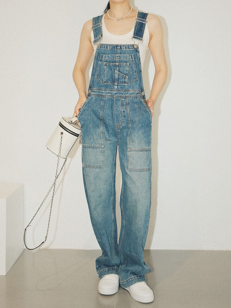 Women's Rlaxed Fit Denim Overalls