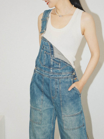 Women's Rlaxed Fit Denim Overalls